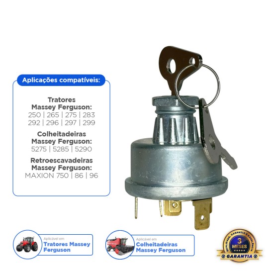 Chave de Partida da Ignição Aplicável Massey Ferguson - 3146008