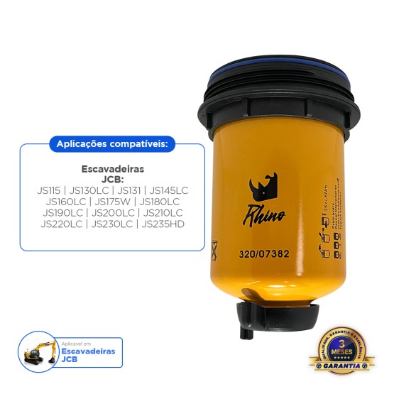 Filtro Separador Combustível Aplicável JCB - 32007382