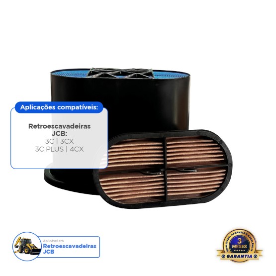 Kit Filtro De Ar Interno Externo Aplicável Retroescavadeiras JCB -  32925682