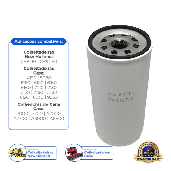 Filtro Óleo Hidráulico Motor Aplicável New Holland - 48028753