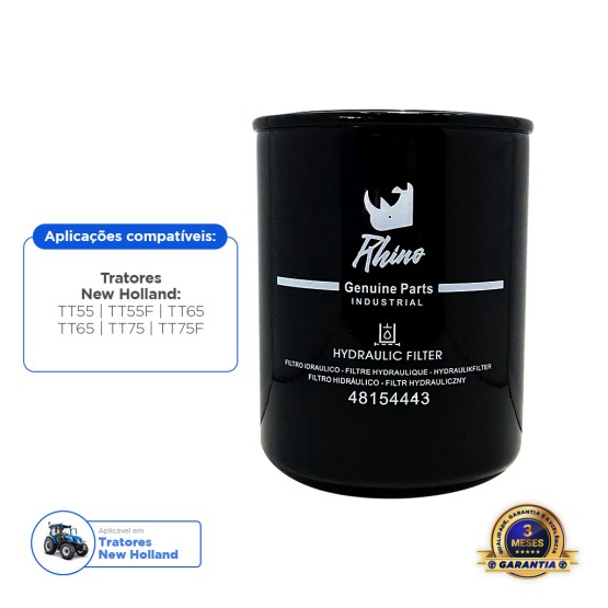 Filtro de Óleo Hidráulico Aplicável New Holland - 48154443