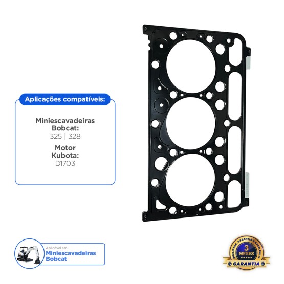 Junta Cabeçote Motor Kubota D1703 Aplicável Bobcat - 6667424