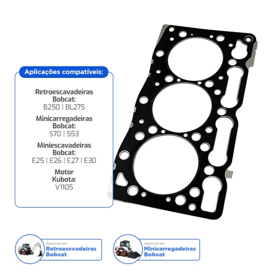 Junta Cabeçote Kubota D1105 Aplicável Bobcat - 6975181