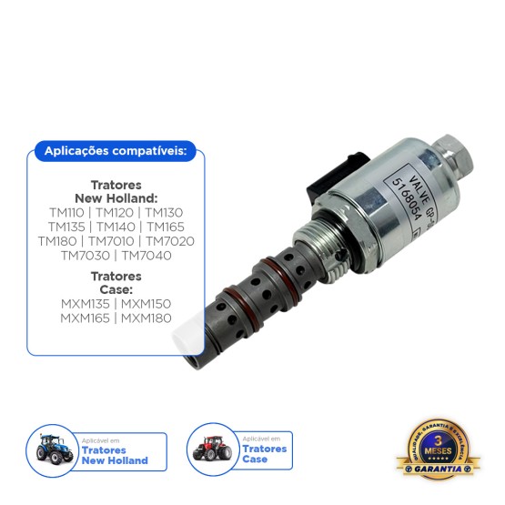 Valvula Solenoide Aplicável Tratores Case New Holland - 84148281