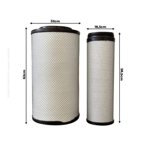 Kit Filtro Ar Motor Aplicável New Holland - 84305930