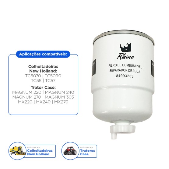 Filtro Combustível Aplicável Máquinas Case New Holland - 84993233