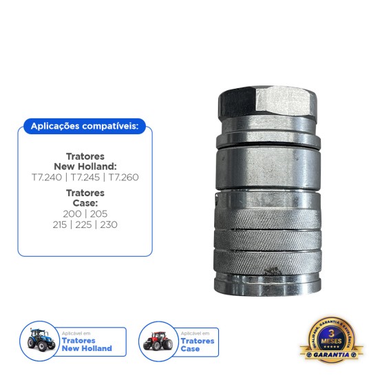 Conector De Aço Aplicável Máquinas Case New Holland - 87310813