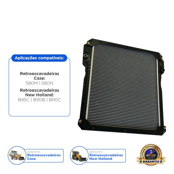 Radiador de Água Aplicável Retroescavadeira New Holland - 87576643