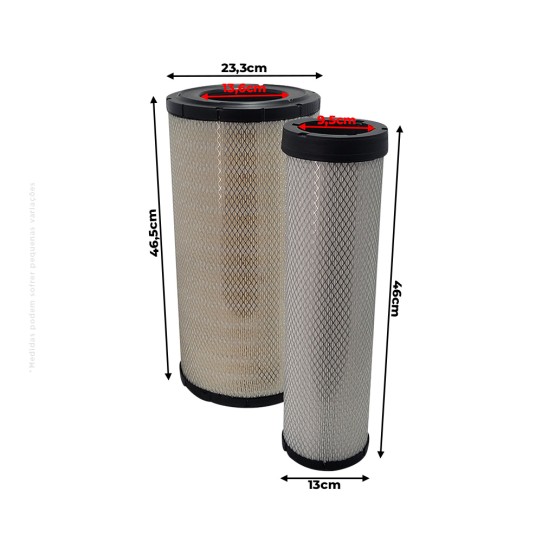 Kit Do Filtro De Ar Primario / Secundario Aplicável John Deere - AT178516/17