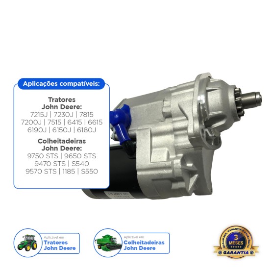 Motor Partida Aplicável Trator John Deere - RE501294