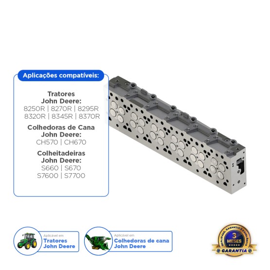 Cabeçote Aplicável Motores John Deere 9.0L S660 - RE523680