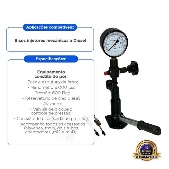 Teste De Bico Injetor Mecânico Diesel Calibrador - S90H S60H