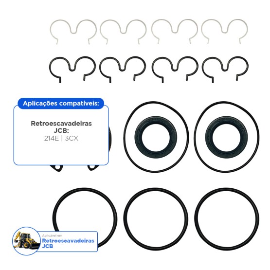 Kit Reparo Bomba Hidráulica Aplicável JCB - 20/950906