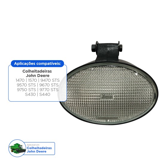 Farol Auxiliar Oval 12v Aplicável John Deere - AH212522