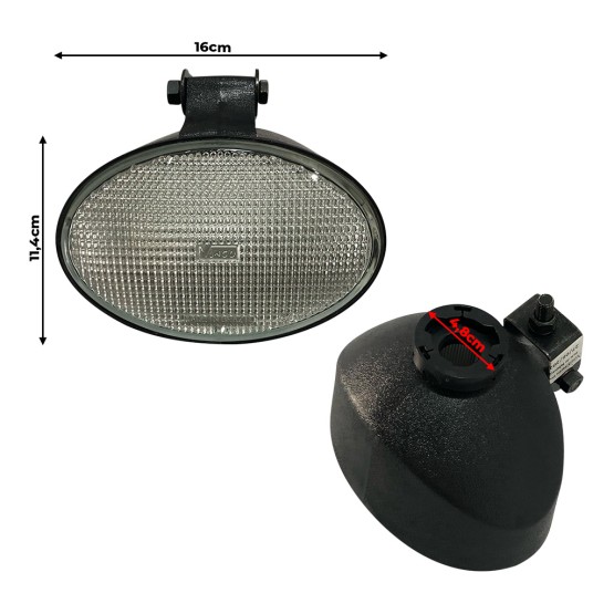 Farol Auxiliar Oval 12v Aplicável John Deere - AH212522