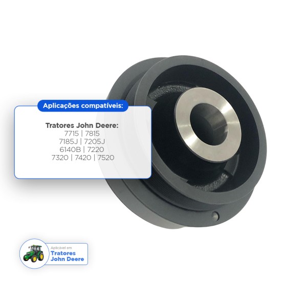 Polia Virabrequim com Amortecedor Aplicável John Deere - RE516509
