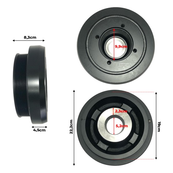 Polia Virabrequim com Amortecedor Aplicável John Deere - RE516509