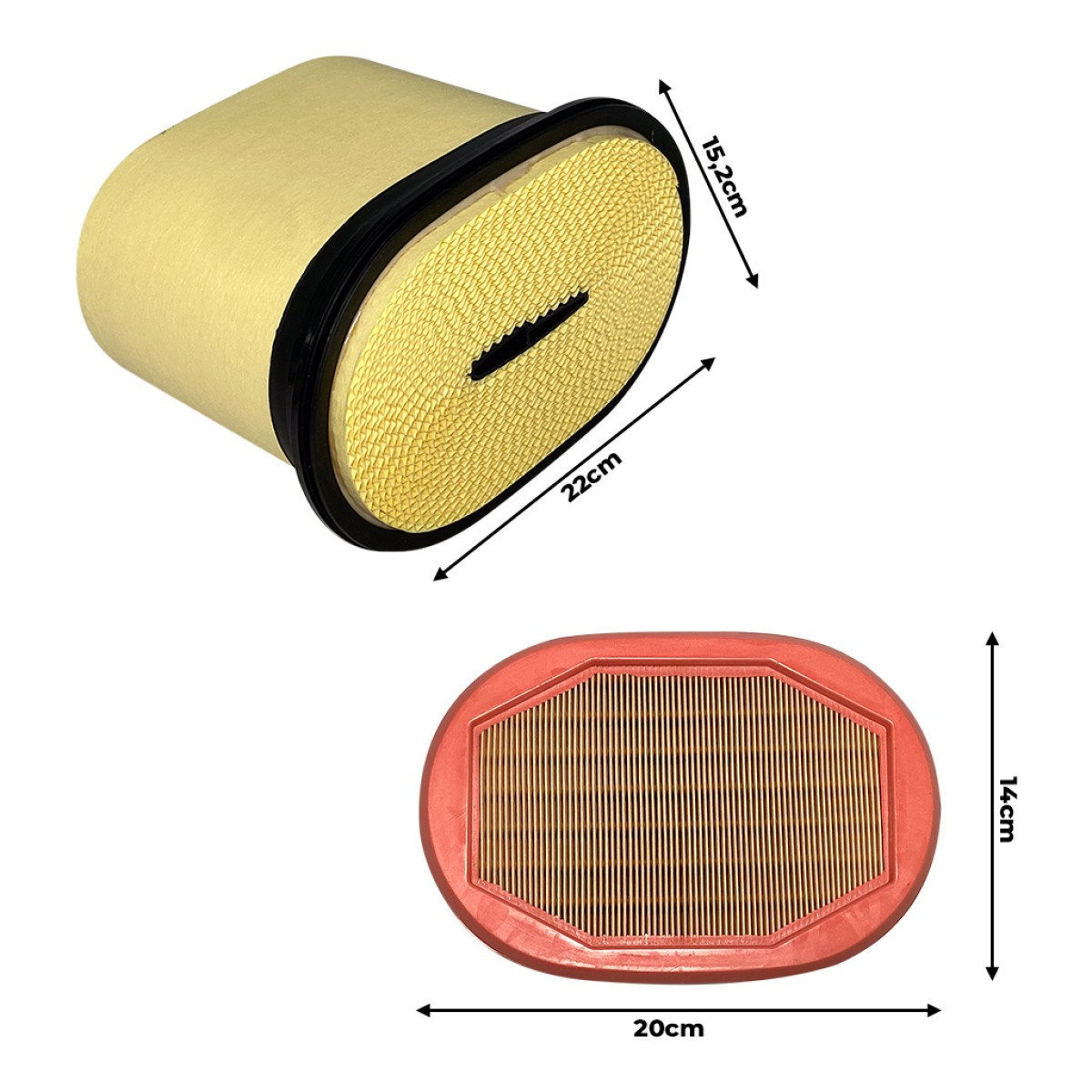 Filtro de Ar Aplicável Retroescavadeiras Caterpillar - 2277448 / 2277449 Filtro de Ar Aplicável Retroescavadeiras Caterpillar - 2277448 / 2277449