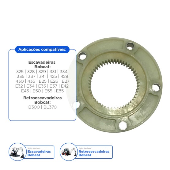 Flange Acoplamento Dentes Aplicável Escavadeiras Bobcat - 6670757