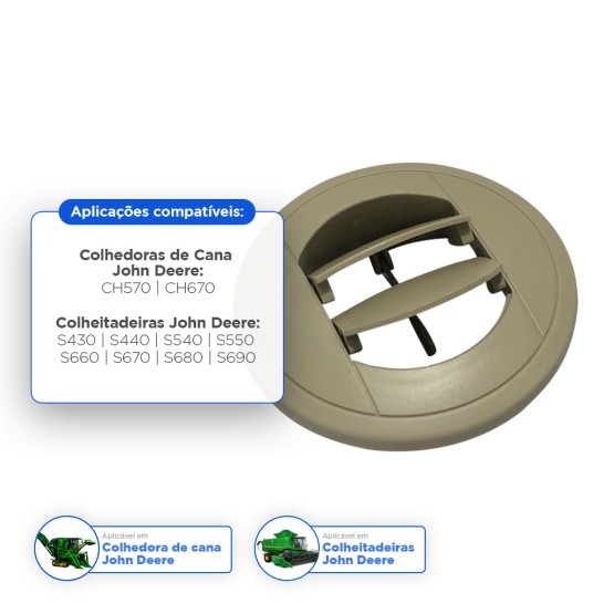 Veneziana Difusor Saída Ar Aplicável Tratores John Deere - Re209204