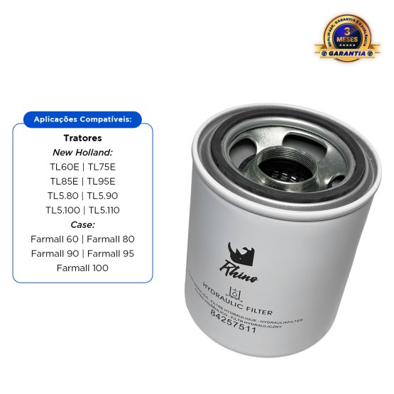 Filtro Óleo Hidráulico Aplicável Tratores New Holland - 84257511 
