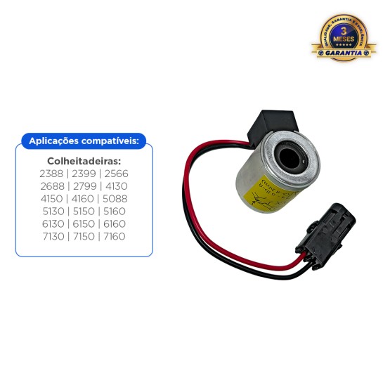 Bobina Do Solenoide 12v Aplicável Colheitadeiras Case - 1340843C1