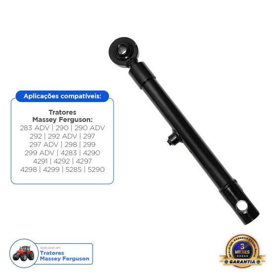 Cilindro Direção Hidráulica Esquerdo Aplicável Trator Massey Ferguson - 3410007