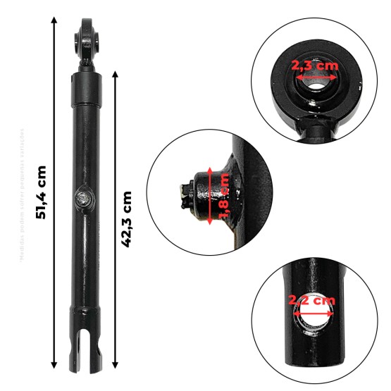 Cilindro Direção Hidráulica Esquerdo Aplicável Trator Massey Ferguson - 3410007