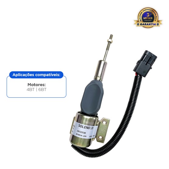 Solenoide De Parada 24v Aplicável Motor Cummins 4BT 6BT - 3932530