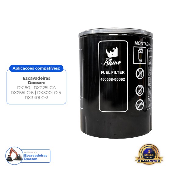 Filtro De Combustível Aplicável Escavadeira Doosan - 40050800062
