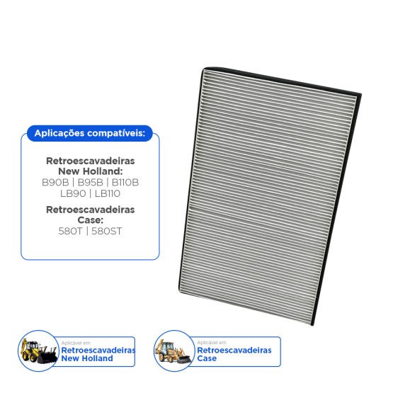 Filtro De Ar Cabine Aplicável Retroescavadeiras New Holland - 47675769