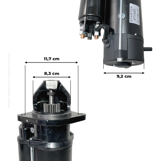 Motor De Partida 12v Aplicável New Holland e Case - 47715263