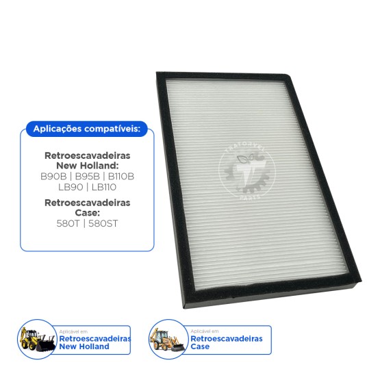 Filtro Ar Cabine Aplicável Retroescavadeira New Holland - 47929890