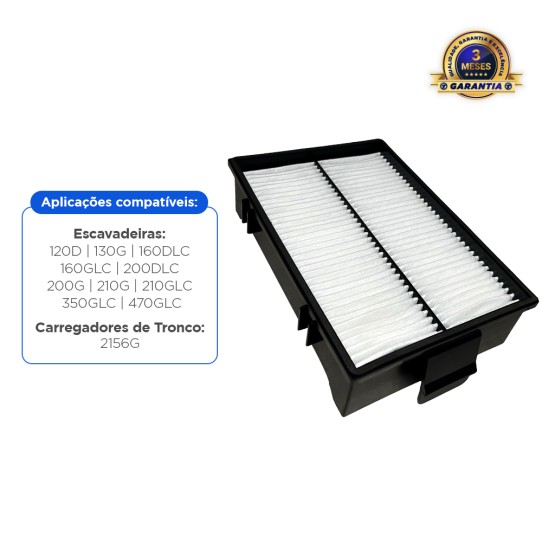 Filtro De Ar Da Cabine Aplicável Escavadeira John Deere - 4S00686R