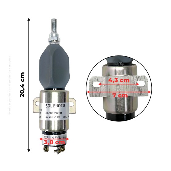 Válvula De Solenoide De Parada 24v Aplicável Komatsu - 6008159260