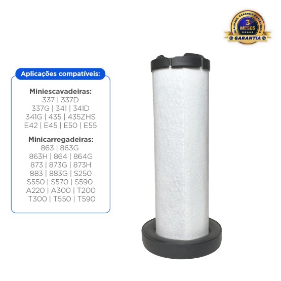 Filtro De Ar Secundário Motor Kubota Aplicável Máquinas Bobcat - 6698058