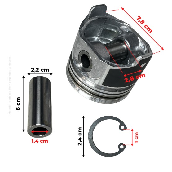 Pistão Do Motor Kubota Aplicável Máquinas Bobcat - 6698613