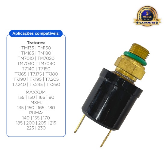 Interruptor Elétrico Pressão do Óleo Aplicável Tratores New Holland / Case - 82008236