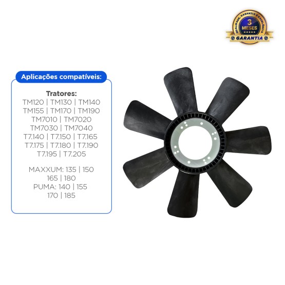 Hélice Do Radiador Aplicável Trator New Holland - 82025805