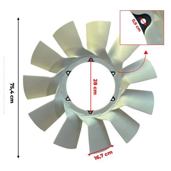 Hélice Do Radiador Aplicável Trator New Holland / Case - 84278713