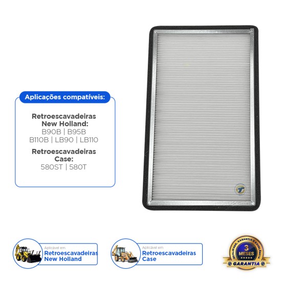Filtro De Ar Cabine Aplicável Retroescavadeiras New Holland - 87314367