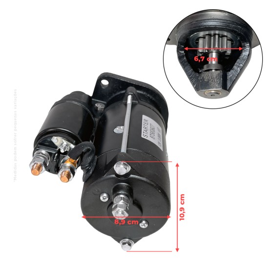 Motor De Partida 12v Aplicável Trator New Holland e Case - 87583927