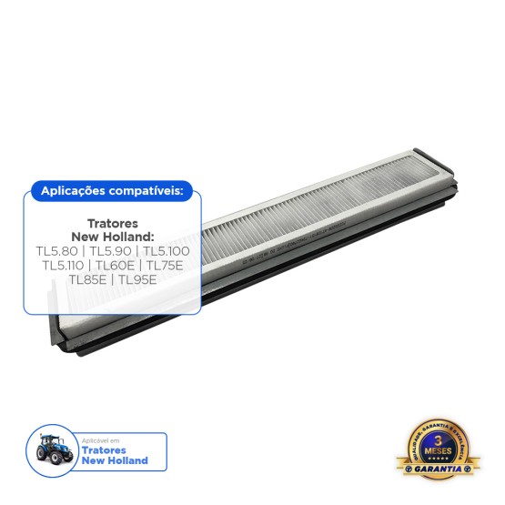 Filtro de Ar da Cabine Com Carvão Ativado Trator Case MXM - 87658718