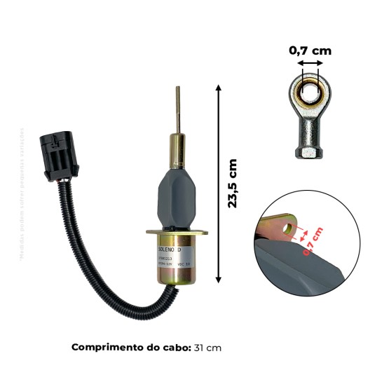 Solenoide De Parada 12v Aplicável Colheitadeira TC 59 New Holland - 87801213