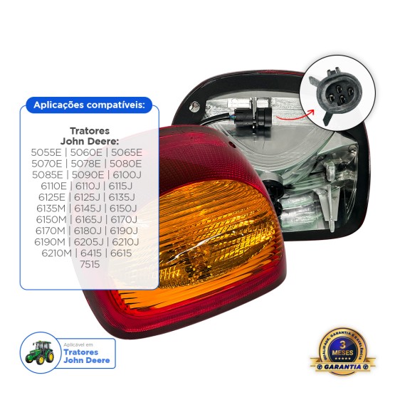 Lanterna Traseira Aplicável Tratores John Deere Linha 5000/6000 - AL210180