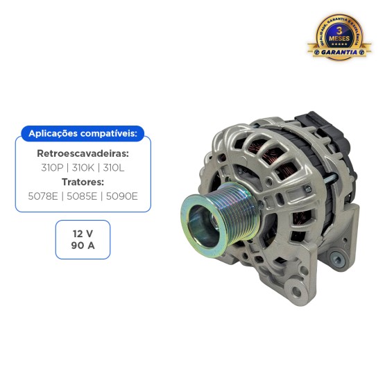 Alternador Do Motor 12v Aplicável Retroescavadeira E Trator John Deere - AT417196