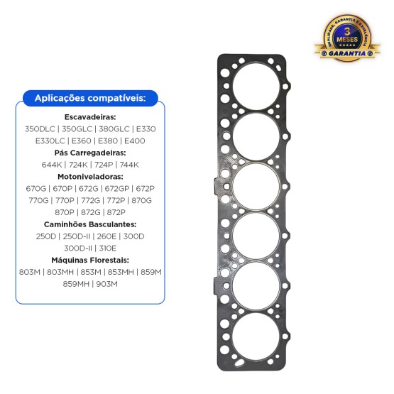 Junta Do Cabeçote Do Motor Aplicável Trator John Deere - DZ111356