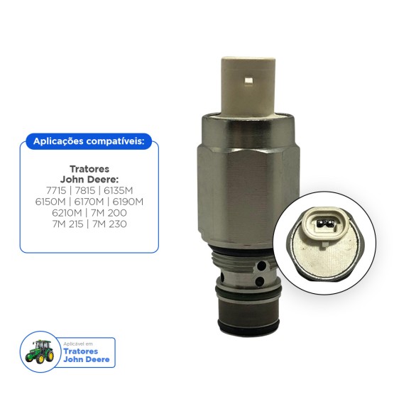 Válvula Solenoide Hidráulica Aplicável Trator John Deere - RE183407