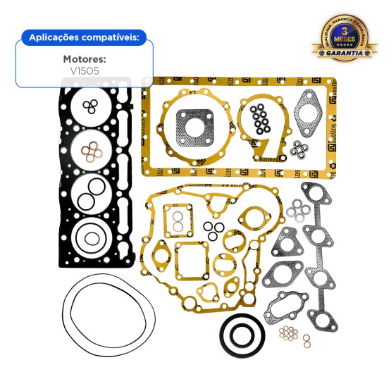 Kit Junta Completa Motor V1505 Aplicável Bobcat - 6698619 / 6698637 