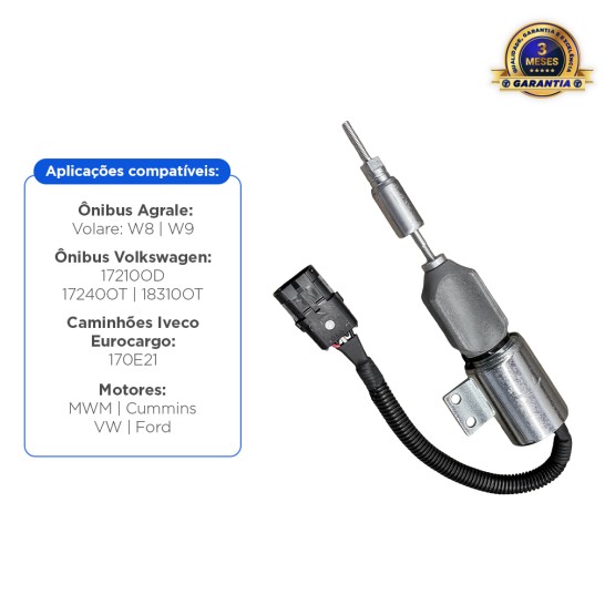 Solenoi De Parada 24v Aplicável Motores A Diesel Mwm Cummins